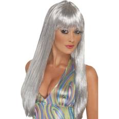 Silver Wigs Smiffys Glitter Disco Wig Silver