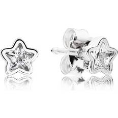 Pandora Star Shine Earrings - Silver/Transparent