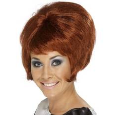 Decades Short Wigs Fancy Dress Smiffys 60's Beehive Wig Auburn