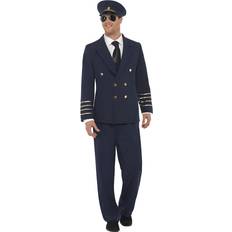 Smiffys Pilot Costume Navy Blue