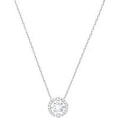 Swarovski Sparkling Dance Round Necklace - Silver/White