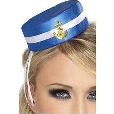 Cheap Hats Fancy Dress Smiffys Pill Box Sailor Hat White