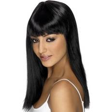 Cheap Long Wigs Fancy Dress Smiffys Glamourama Wig Black