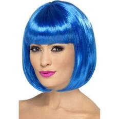 Blue Short Wigs Fancy Dress Smiffys Partyrama Wig Blue