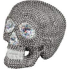 Skeleton Skull Glitter Decoration Silver