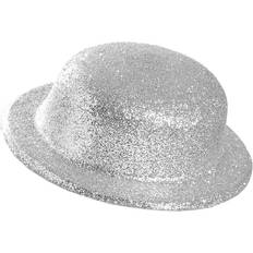 Widmann Glitter Bowler Hat Silver