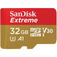 SanDisk microSDHC Memory Cards SanDisk Extreme MicroSDHC Class 10 UHS-I U3 V30 A1 100/60MB/s 32GB +Adapter