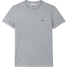 Lacoste Grey Tops Lacoste Crew Neck Pima Cotton Jersey T-shirt - Silver Chine