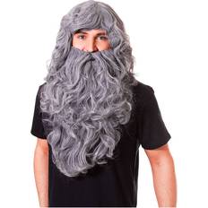 Bristol Wizard Wig & Beard Set Grey