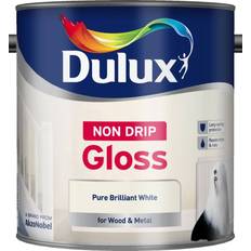 Dulux Non Drip Gloss Wood Paint, Metal Paint White 2.5L