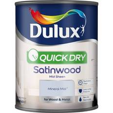 Dulux Quick Dry Satinwood Wood Paint, Metal Paint Mineral Mist 0.75L