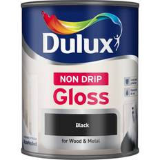 Dulux Non Drip Gloss Wood Paint, Metal Paint Black 0.75L