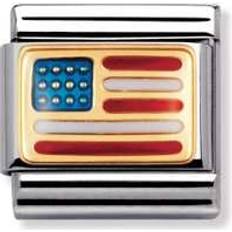 Nomination Composable Classic Link USA Flag Charm - Silver/Gold/Red/Blue