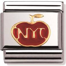 Nomination Composable Classic Link The Big Apple Charm - Silver/Gold/Red