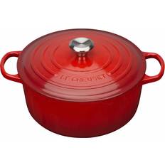 Le Creuset Cast Iron Cookware Le Creuset Cerise Signature Cast Iron Round with lid 5.3 L 26 cm