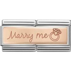 Nomination Classic Marry Me and Ring Double Link Charm - Rose Gold/Silver