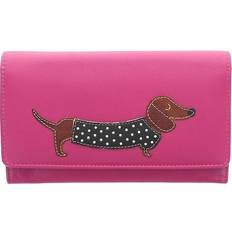 Mala Leather Best Friends Sausage Dog Flap Over Purse - Pink