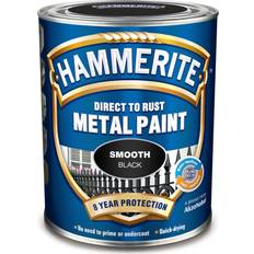 Paint Hammerite Direct to Rust Smooth Effect Metal Paint Black 0.25L