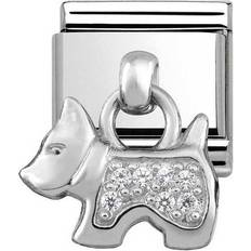 Nomination Classic Link Pendant Dog Charm Pendant - Silver/White