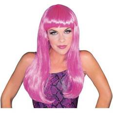 Cheap Long Wigs Rubies Glamour Wig Hot Pink