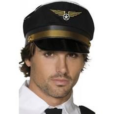 Cheap Caps Fancy Dress Smiffys Pilots Cap Black