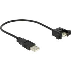 DeLock Panel Mount USB A-USB A M-F 0.2m