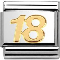 Nomination Composable Classic Link Gold Number 18 Charm - Silver/Gold