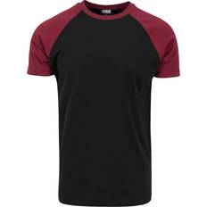 Urban Classics Raglan Contrast T-Shirt - Black/Burgundy