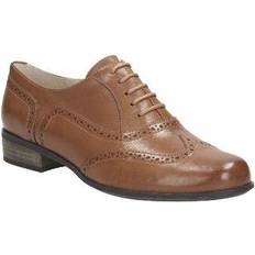 Brown - Women Oxford Clarks Hamble Oak - Dark Tan Leather