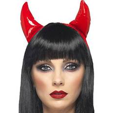 Cheap Crowns & Tiaras Fancy Dress Smiffys Devil Horns on a Headband Red