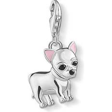 Thomas Sabo Charm Club Chihuahua Charm Pendant - Silver/Pink/Black/Red