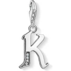 Thomas Sabo Letter K Charm Pendant - Silver/Transparent