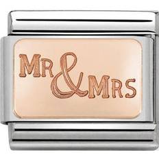 Rose Gold Charms & Pendants Nomination Composable Classic Mr and Mrs Charm - Silver/Rose Gold