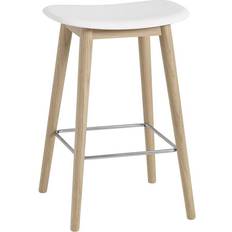 Grey Chairs Muuto Fiber Wood Base Bar Stool 66cm