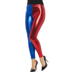 Smiffys Jester Cosplay Leggings Metallic Blue & Red