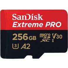 SanDisk 256 GB - microSDXC Memory Cards & USB Flash Drives SanDisk Extreme Pro microSDXC Class 10 UHS-I U3 V30 A2 170/90MB/s 256GB +Adapter