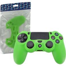 ZedLabz Controller Soft Silicone Rubber Skin Grip Cover with Ribbed Handle - Green (Playstation 4)