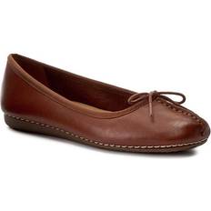 Brown - Women Ballerinas Clarks Freckle Ice - Dark Tan