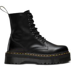 Zipper Boots Dr. Martens Jadon Smooth Leather Platform - Black Polished Smooth