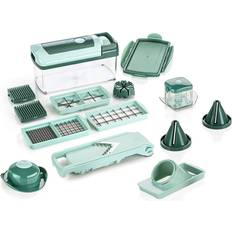 Green Vegetable Choppers Genius Nicer Dicer Fusion Julietti Vegetable Chopper 16pcs