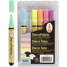 Yellow Textile Pen Uchida DecoFabric Fluorescent 3mm 6 Pieces