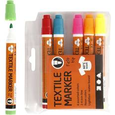 Yellow Textile Pen Textile Marker Neon Colours 2-4mm 6 Pieces