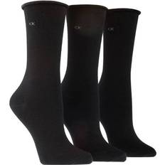 Best Socks Calvin Klein Emma Roll Top Crew Socks 3-pack - Black