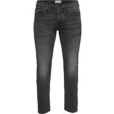 Only & Sons Loom Black Washed Slim Fit Jeans - Black/Black Denim