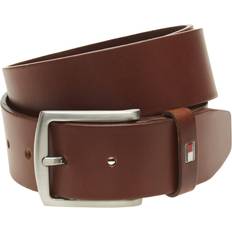 Tommy Hilfiger Denton Flag Logo Leather Belt - Dark Tan