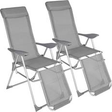 Grey Patio Chairs tectake Jana Set of 2 Folding Reclining Chair