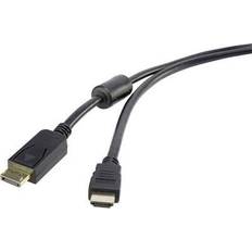 Renkforce Ferrite HDMI - DisplayPort 0.5m