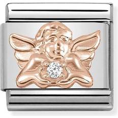 Nomination Classic Composable Family Angel Link Charm - Silver/Rose Gold/Transparent