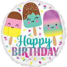 Birthdays Text & Theme Balloons Amscan Foil Ballon Standard Happy Ice Cream Birthday