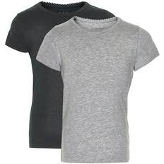 Minymo Tops Minymo Basic T-shirt 2-pack - Anthacite Black (3933-193)